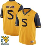 Men's West Virginia Mountaineers NCAA #5 Xavier Preston Gold Authentic Nike Stitched College Football Jersey KK15Q85BT